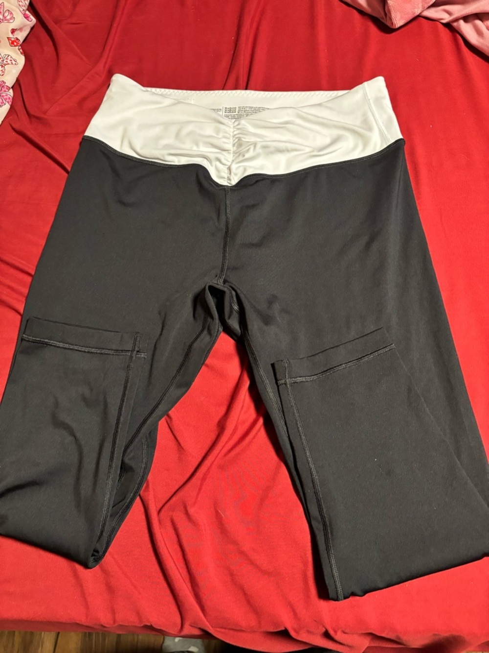 Victoria's Secret Black Leggings with White Waistband